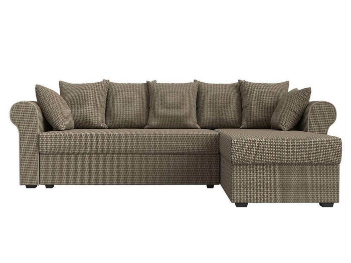 Угловой диван-кровать Рейн бежево-коричневого цвета правый угол - купить Угловые диваны по цене 33999.0