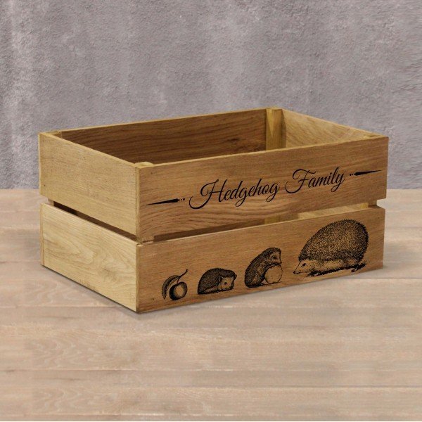Ящик для хранения Hedgehog family из массива дуба