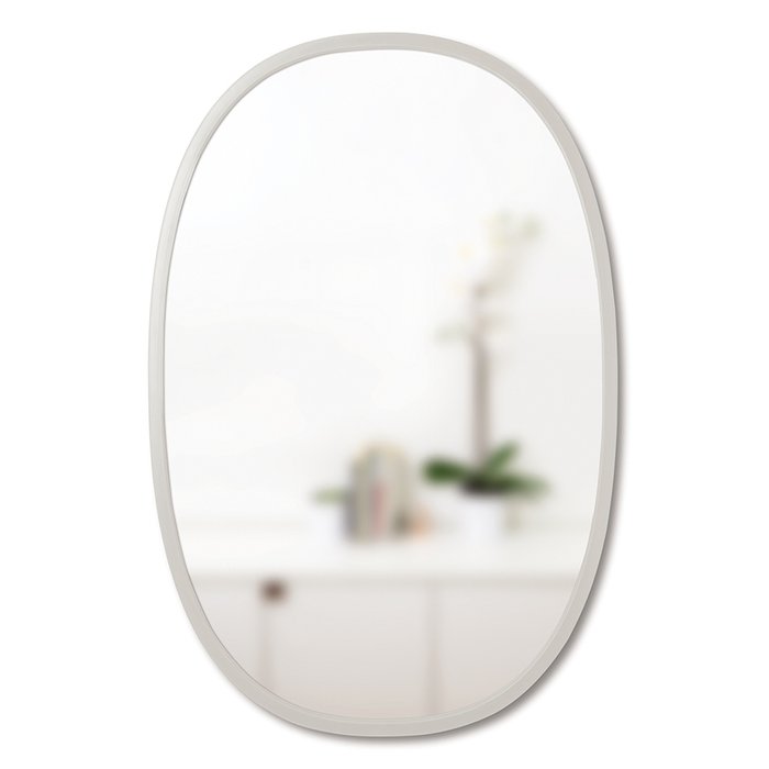 Настенное зеркало овальное Hub серое 61х91 - купить Настенные зеркала по цене 14800.0