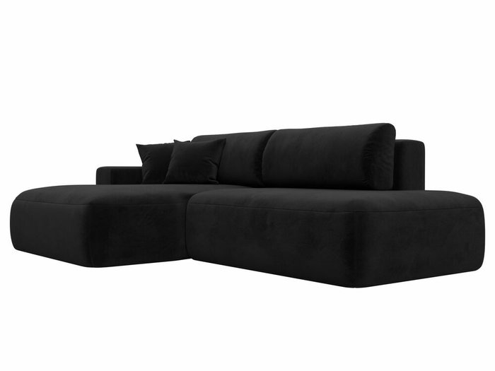 Угловой диван-кровать Лига 036 Модерн черного цвета левый угол - лучшие Угловые диваны в INMYROOM