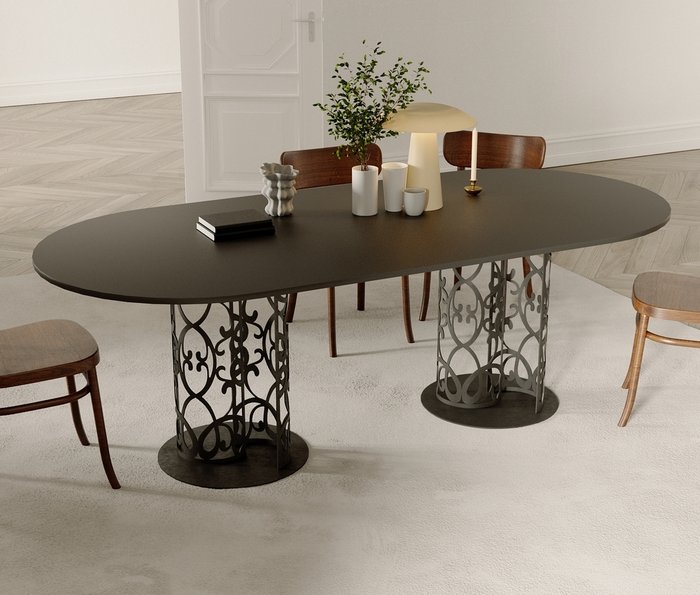 Обеденный стол Орнамент черного цвета - лучшие Обеденные столы в INMYROOM