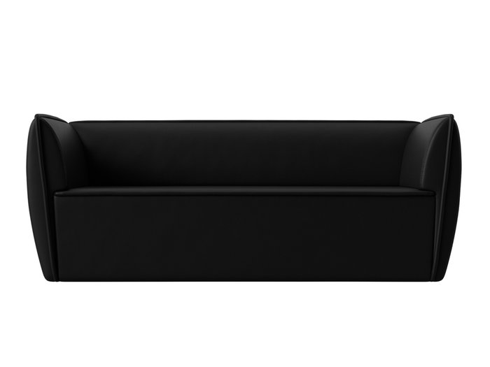 Прямой диван Бергамо черного цвета (экокожа) - купить Прямые диваны по цене 29999.0