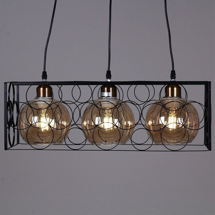 Подвесная люстра 04348-0.4-03 BK (стекло, цвет коричневый) - лучшие Подвесные люстры в INMYROOM