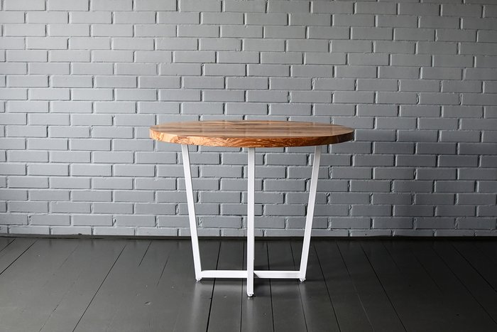 Обеденный стол Slab Round бело-коричневого цвета - купить Обеденные столы по цене 44000.0