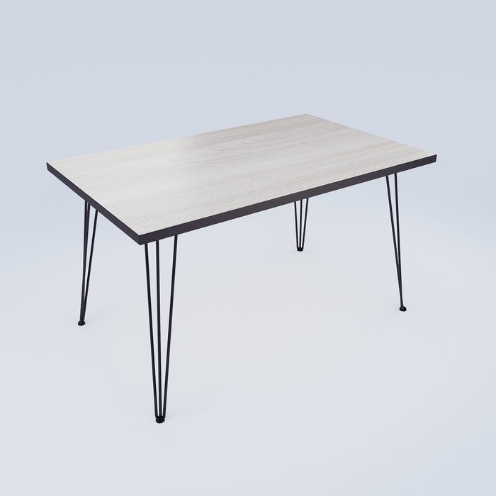 Обеденный стол 110 цвета Ясень шимо светлый с антрацитовой кромкой - купить Обеденные столы по цене 5650.0