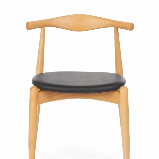 Стул Elbow из массива бука с кожаным сиденьем - лучшие Обеденные стулья в INMYROOM