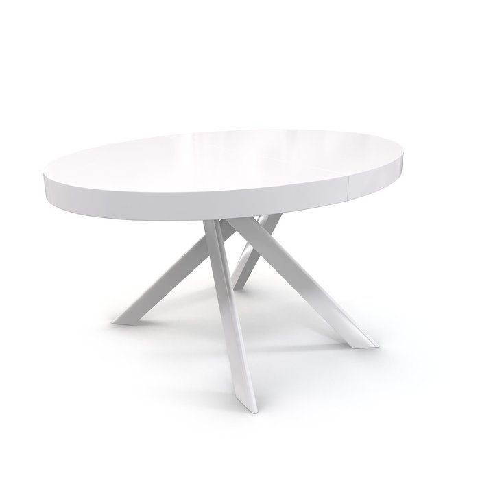 Раздвижной обеденный стол Bezzo белого цвета - лучшие Обеденные столы в INMYROOM