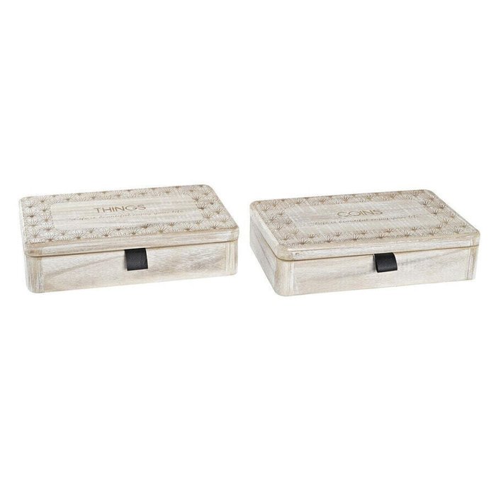 Шкатулки Декоративный шкафчик DKD Home Decor Натуральный Деревянный MDF 28 x 18 x 6,5 cm (2 штук) Шкатулки Декоративный шкафчик DKD Home Decor Натуральный Деревянный MDF 28 x 18 x 6,5 cm (2 штук)