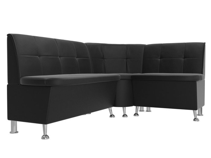 Угловой диван Феникс черного цвета (экокожа) правый угол - лучшие Угловые диваны в INMYROOM