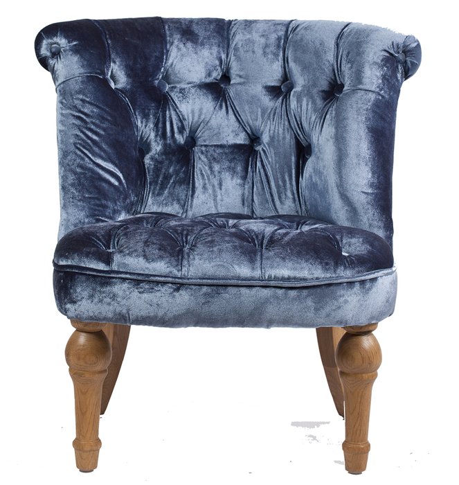 Кресло Sophie Tufted Slipper Chair синего цвета