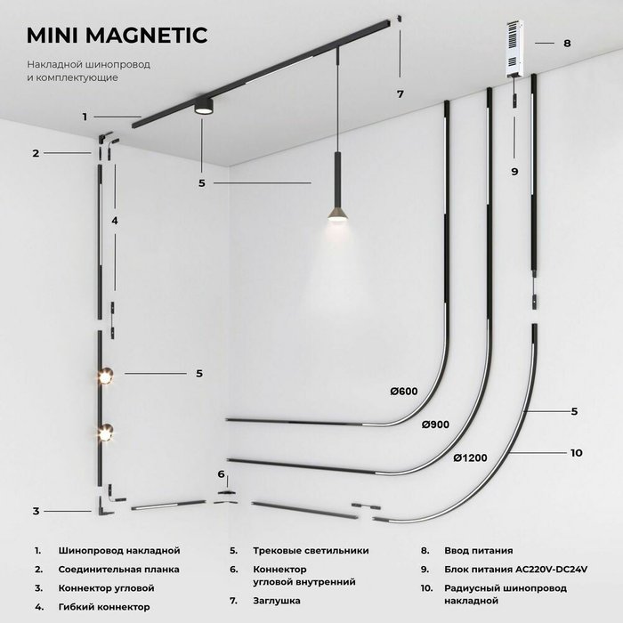 Коннектор угловой для накладного шинопровода Mini Magnetic 85179/00 - лучшие Соединитель (коннектор) для треков в INMYROOM