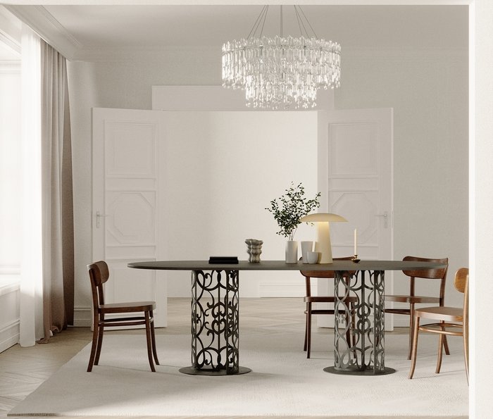 Обеденный стол Орнамент черного цвета - купить Обеденные столы по цене 173670.0