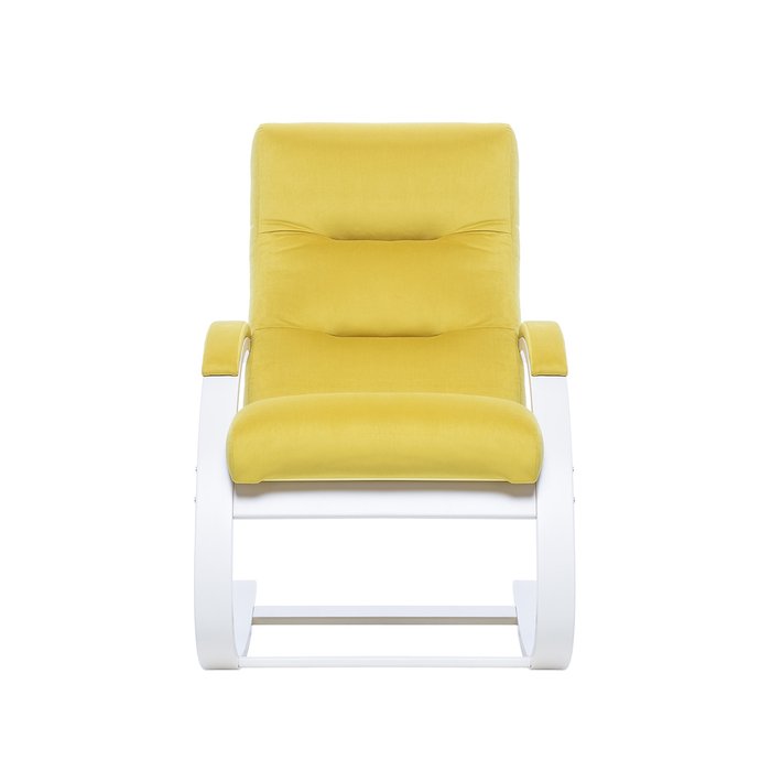 Кресло Милано желтого цвета с белым каркасом  - купить Интерьерные кресла по цене 18530.0