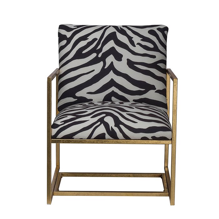 Кресло с зебровым принтом черного цвета - купить Интерьерные кресла по цене 56150.0