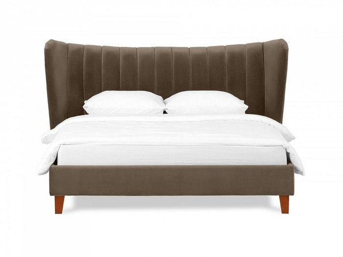 Кровать Queen II Agata L 160х200 темно-коричневого цвета - купить Кровати для спальни по цене 64410.0