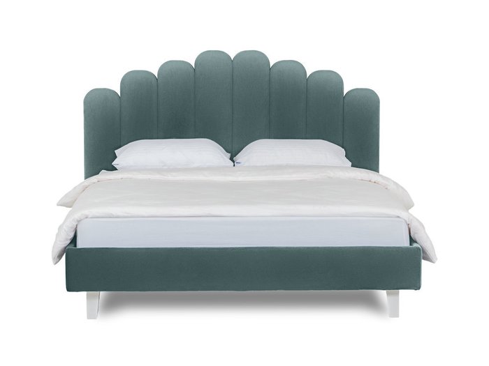 Кровать Queen Sharlotta L 160х200 серо-синего цвета 