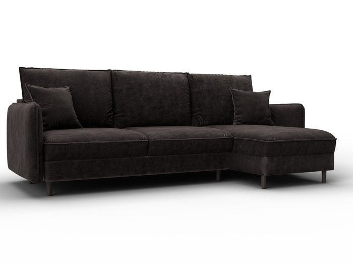 Угловой диван-кровать Лига-064 темно-коричневого цвета Угловой диван-кровать Лига-064 темно-коричневого цвета