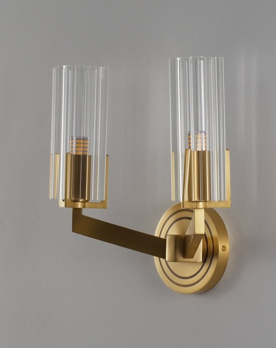 Светильник настенный Brass V11073-2W прозрачно-золотого цвета - лучшие Бра и настенные светильники в INMYROOM