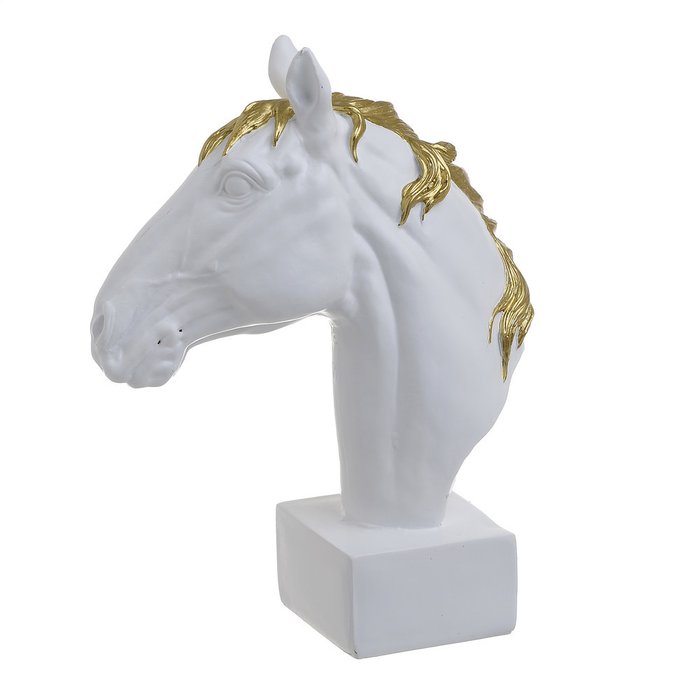 Статуэтка Конь бело-золотого цвета