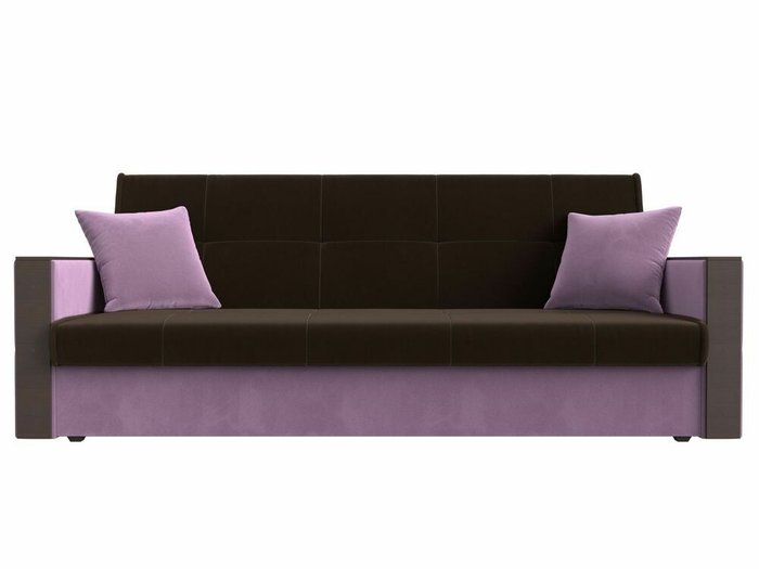 Прямой диван-кровать Валенсия коричнево-сиреневого цвета - купить Прямые диваны по цене 26999.0