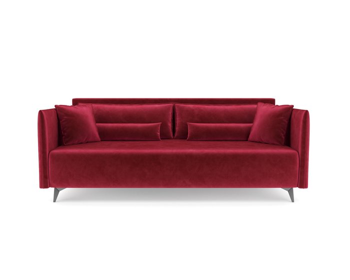 Прямой диван-кровать Майами темно-красного цвета - купить Прямые диваны по цене 42890.0