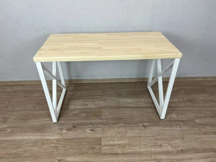 Обеденный стол Loft 130х60 на металлических ножках белого цвета - лучшие Обеденные столы в INMYROOM