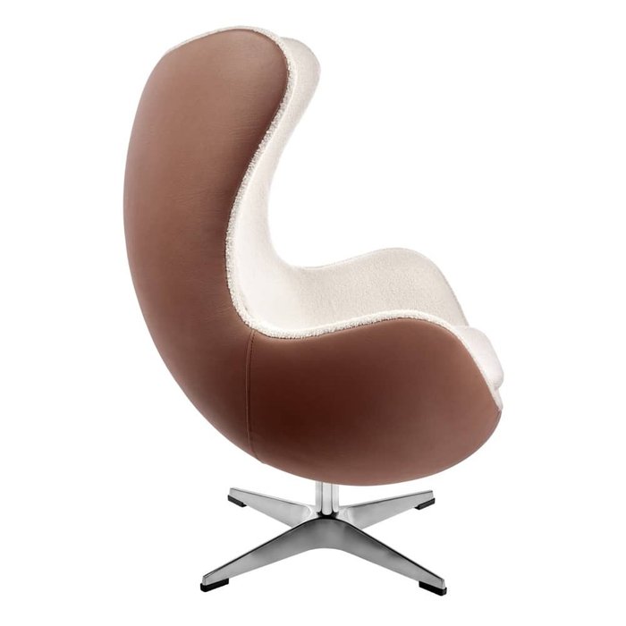 Кресло Egg Style Chair бело-коричневого цвета - лучшие Интерьерные кресла в INMYROOM
