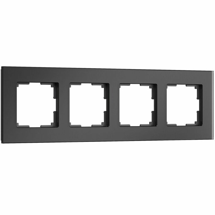 Рамка из стекла на 4 поста Senso черный soft-touch W0043108 Рамка из стекла на 4 поста Senso черный soft-touch W0043108