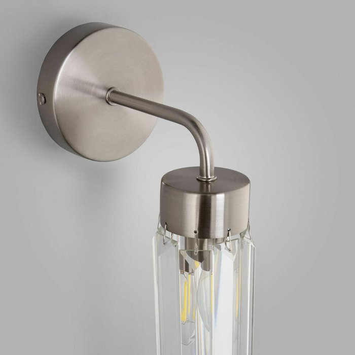 Настенный светильник со стеклянным плафоном 60163/1 никель Gilian - лучшие Бра и настенные светильники в INMYROOM