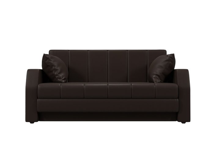 Прямой диван-кровать Малютка темно-коричневого цвета (экокожа) - купить Прямые диваны по цене 32999.0