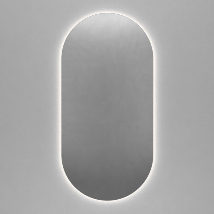 Овальное настенное зеркало Nolvis NF LED XL 96х196 с нейтральной подсветкой