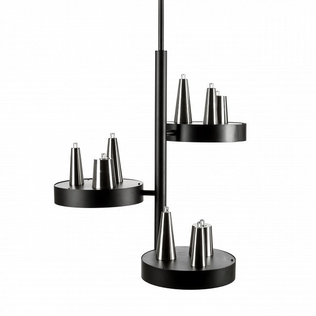 Подвесной светильник Table d’Amis с конусными абажурами из никеля