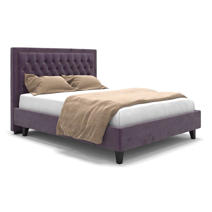 Кровать Celine фиолетового цвета на ножках 200х200