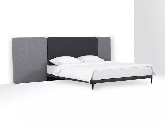 Кровать Licata 160х200 композиция 6 серого цвета - купить Кровати для спальни по цене 78390.0