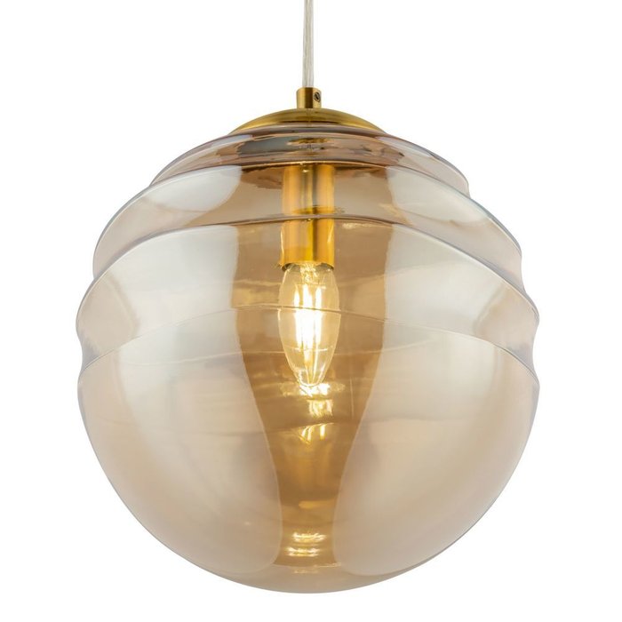 Подвесной светильник Vinare с плафоном янтарного цвета  - купить Подвесные светильники по цене 8500.0