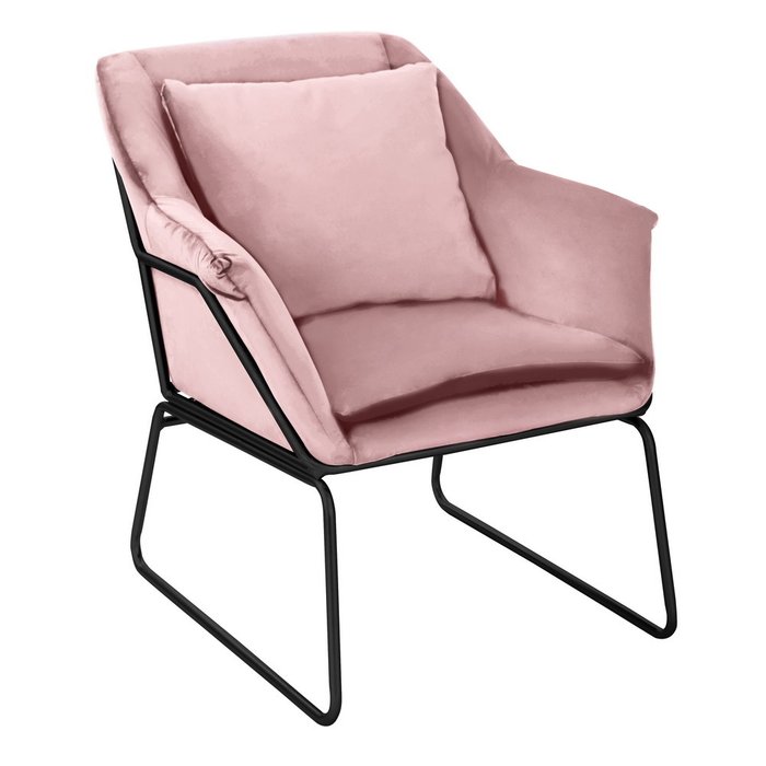 Набор кресло с оттоманкой Alex розового цвета - купить Интерьерные кресла по цене 22940.0