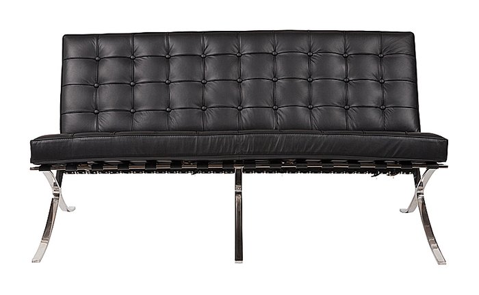 Двухместный диван Barcelona чёрного цвета