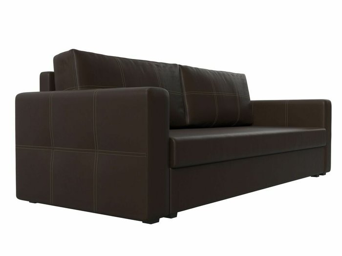 Диван-кровать Лига 006 темно-коричневого цвета (экокожа) - лучшие Прямые диваны в INMYROOM
