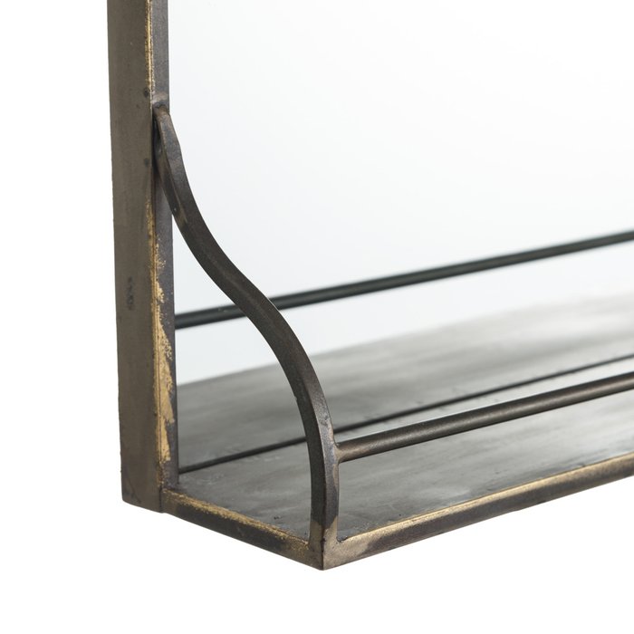 Настенное зеркало в металлической раме с полкой - купить Настенные зеркала по цене 16800.0