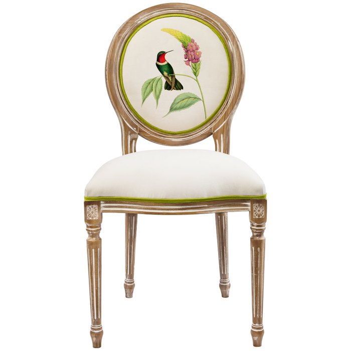 Стул Птица драгоценности с принтом 11 бежевого цвета - купить Обеденные стулья по цене 32000.0