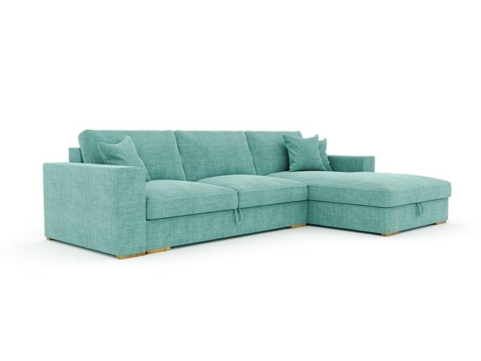 Диван-кровать Нарвик бирюзового цвета - купить Угловые диваны по цене 146700.0