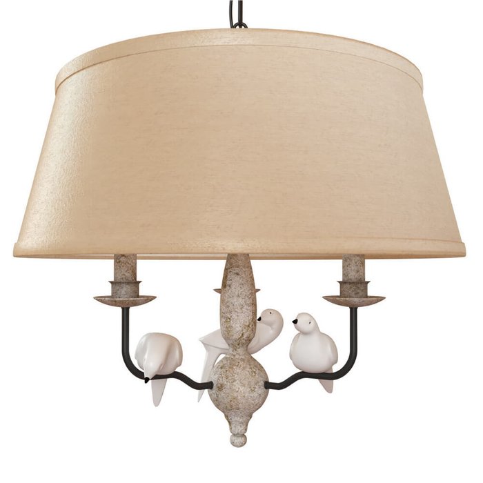 Подвесной светильник Birds Loft1029A-2 (ткань, цвет бежевый) - лучшие Подвесные светильники в INMYROOM Подвесной светильник Birds Loft1029A-2 (ткань, цвет бежевый) - лучшие Подвесные светильники в INMYROOM