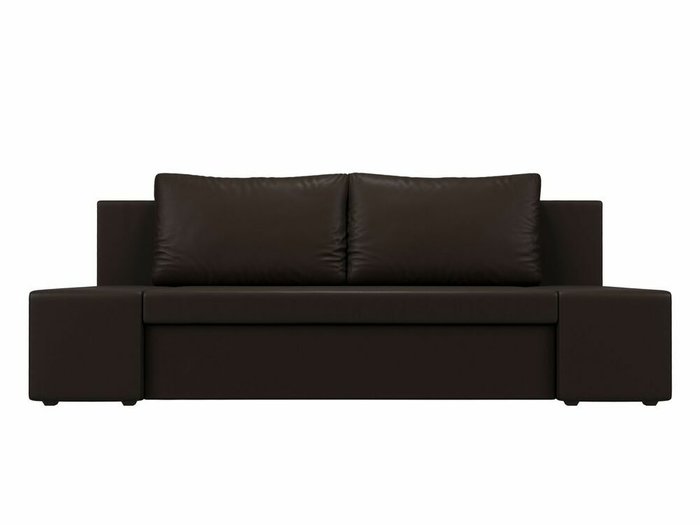 Прямой диван-кровать Сан Марко коричневого цвета (экокожа) - купить Прямые диваны по цене 22999.0