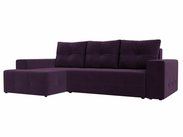 Угловой диван-кровать Перри темно-фиолетового цвета левый угол