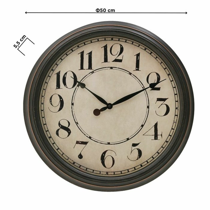 Часы настенные черно-бежевого цвета - купить Часы по цене 5760.0