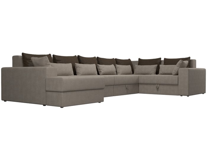 Угловой диван-кровать Мэдисон бежево-коричневого цвета правый угол - лучшие Угловые диваны в INMYROOM