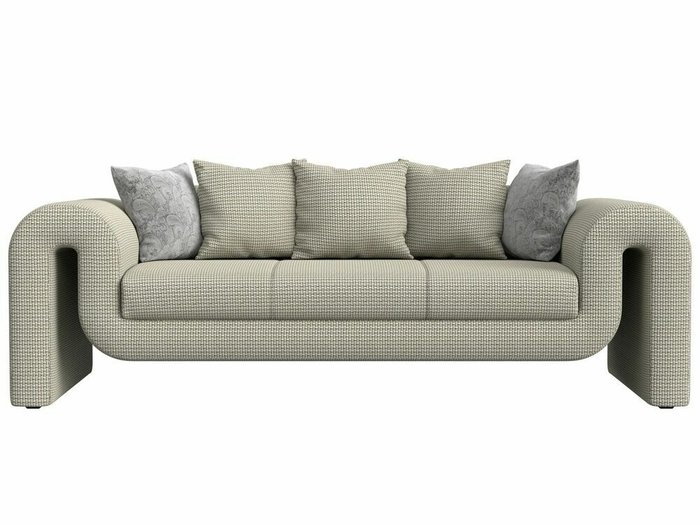 Прямой диван Волна серо-бежевого цвета - купить Прямые диваны по цене 50999.0