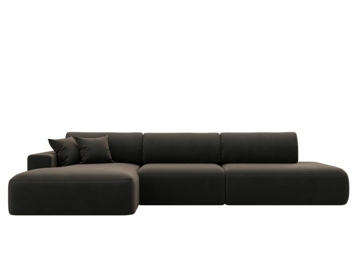 Угловой диван-кровать Лига 036 Модерн Лонг темно-коричневого цвета левый угол - купить Угловые диваны по цене 112999.0