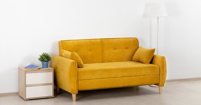 Диван-кровать Анита желтого цвета - купить Прямые диваны по цене 32190.0