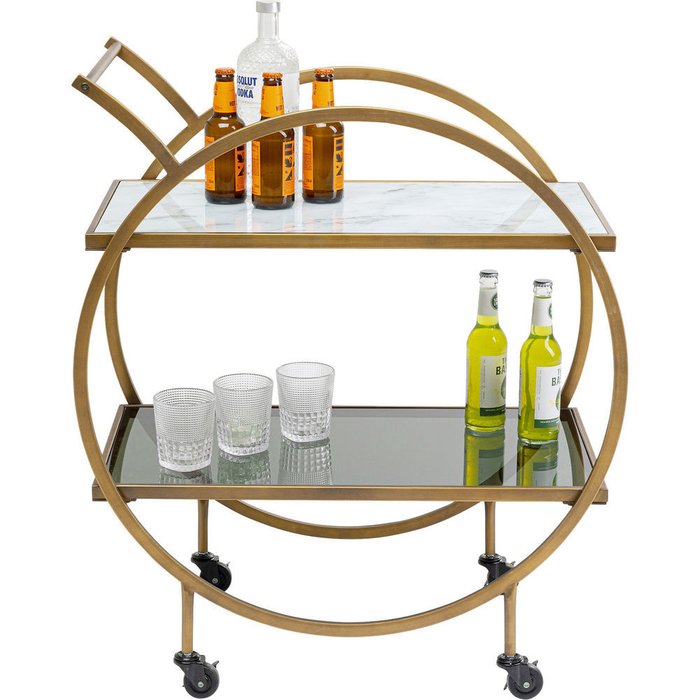 Тележка приставная Loft из металла и стекла Тележка приставная Loft из металла и стекла